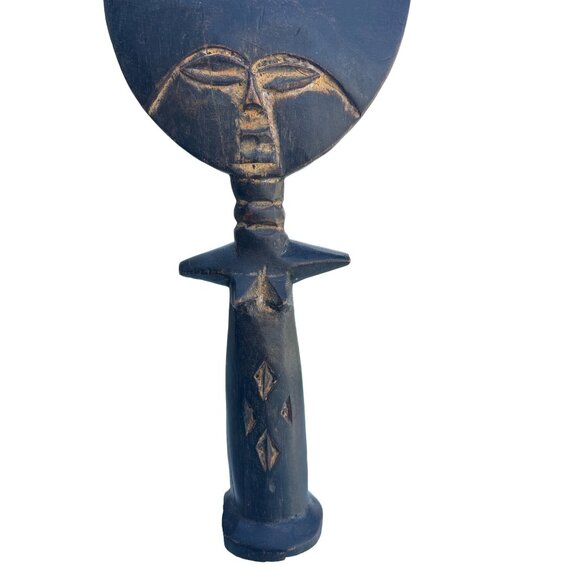 African Fertility Doll Statue Wood Hand-Carved Tribal Art Akuaba - Picture 6 of 9